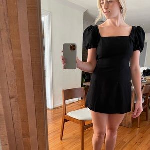 Zara Black puff sleeve dress